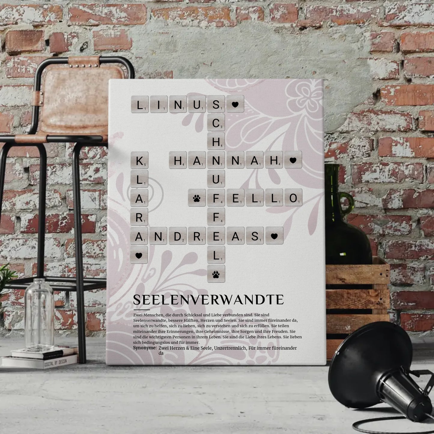 Seelenverwandte Definition Bild Leinwand Kreuzworträtsel Geschenk