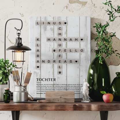 Tochter Definition Bild Leinwand Kreuzworträtsel Geschenk