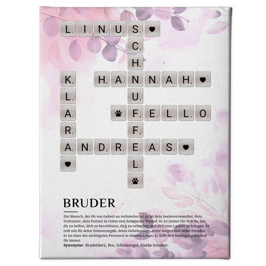 Leinwand Bruder Definition Bild Kreuzworträtsel personalisiert