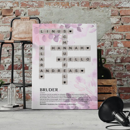 Leinwand Bruder Definition Bild Kreuzworträtsel personalisiert