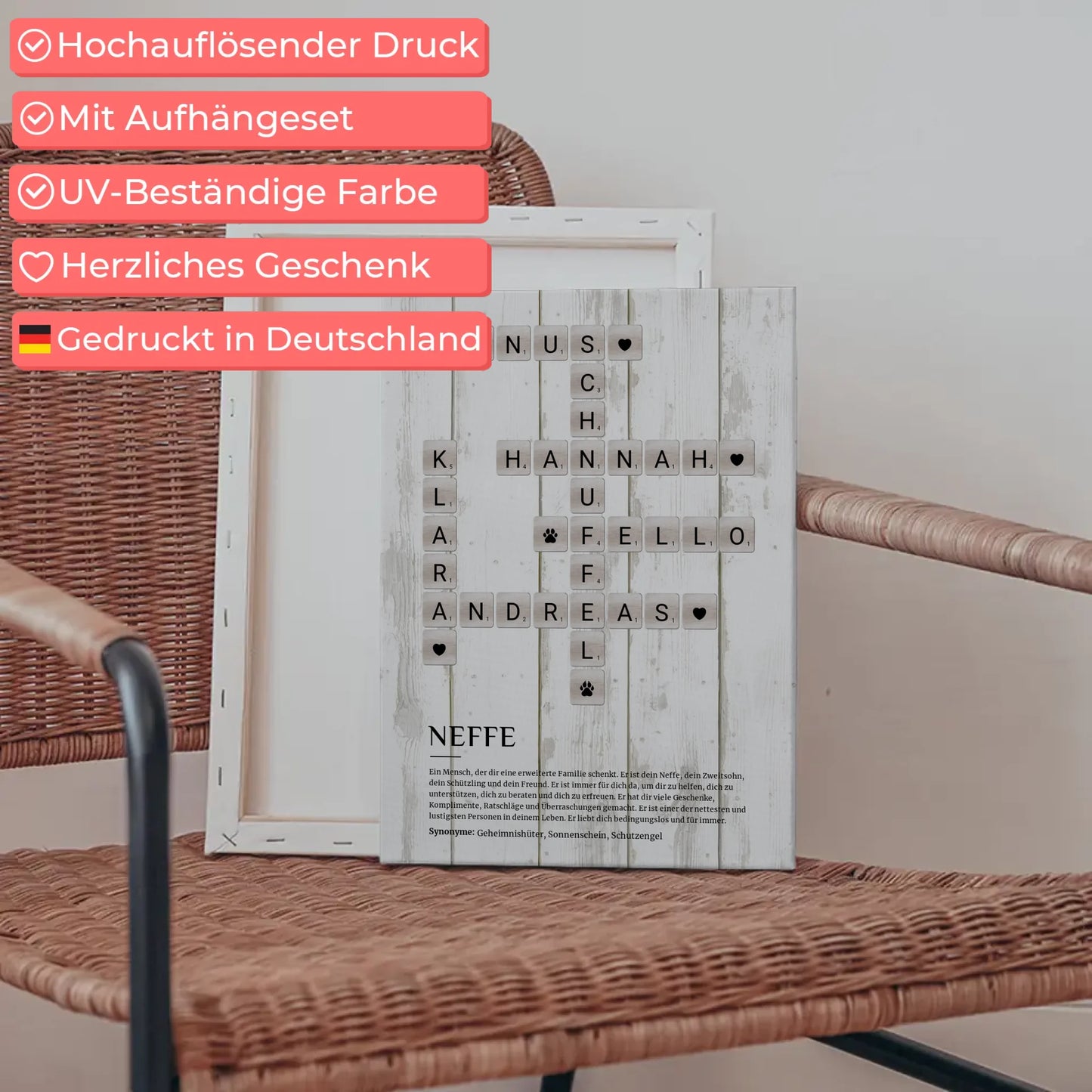 Neffe Definition Bild Leinwand Kreuzworträtsel Geschenkidee