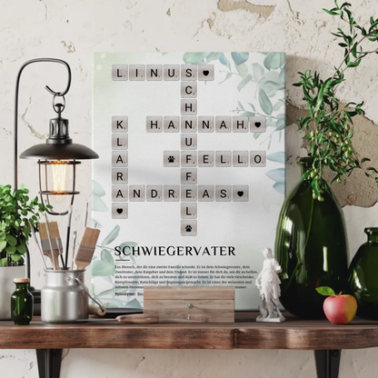 Schwiegervater Definition Bild Leinwand Kreuzworträtsel Geschenk
