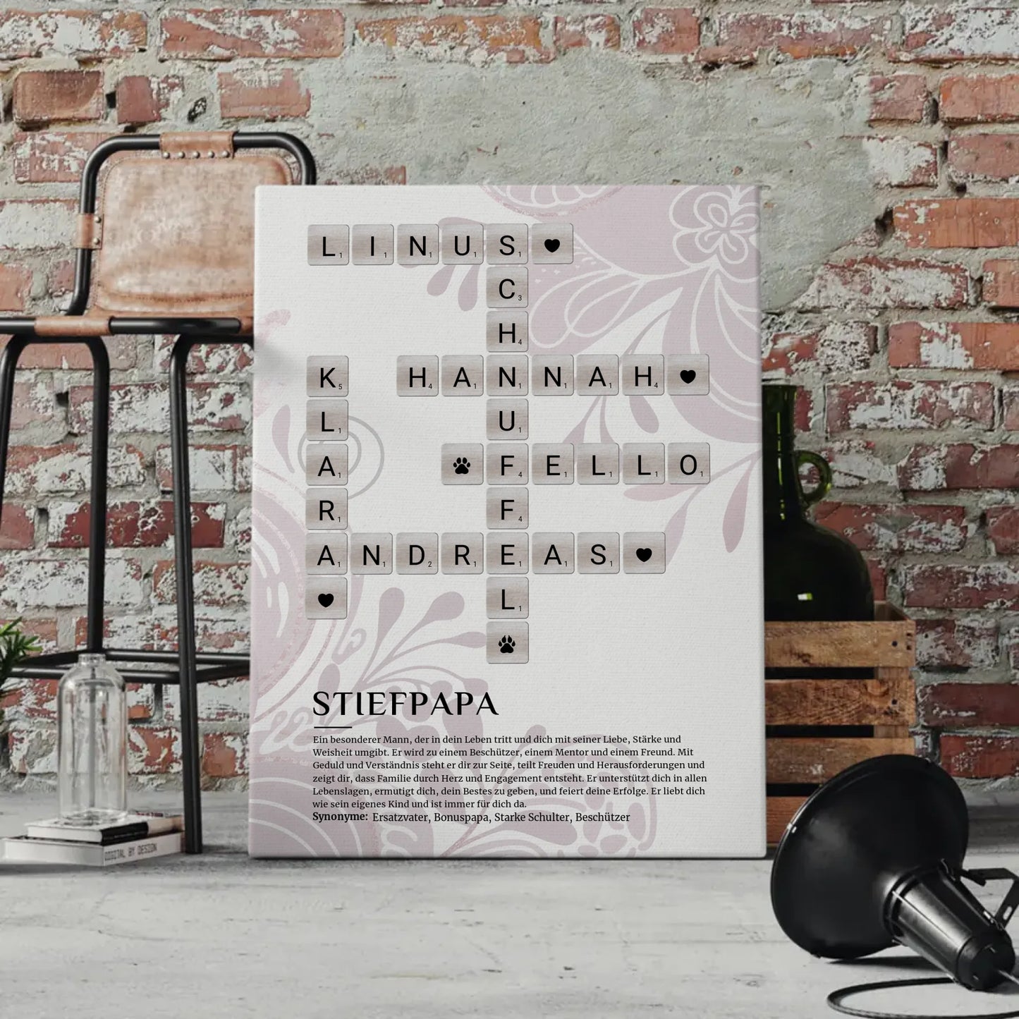 Stiefpapa Definition Bild Leinwand Kreuzworträtsel Geschenk