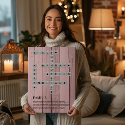 Familie Definition Bild Leinwand Kreuzworträtsel personalisiert