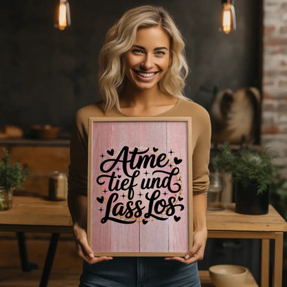 Personalisiertes Poster Spruch Atme tief und lass los
