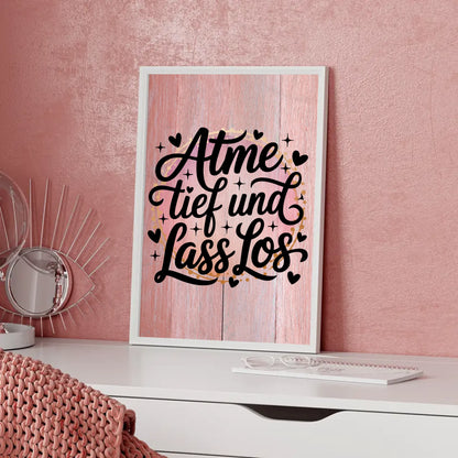 Personalisiertes Poster Spruch Atme tief und lass los