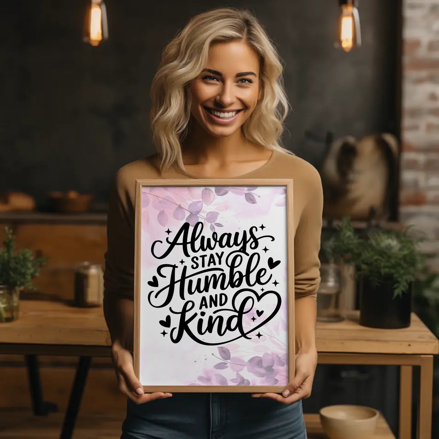 Poster Mit Spruch Always stay humble and kind personalisiert