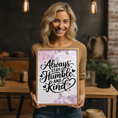 Poster Mit Spruch Always stay humble and kind personalisiert