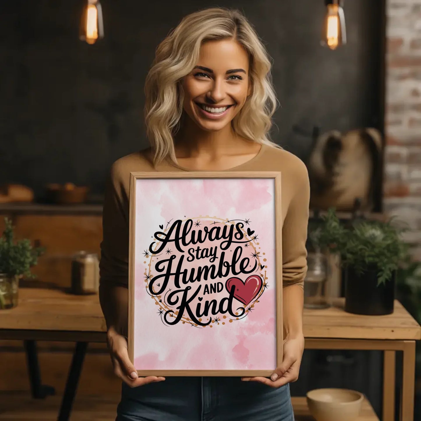 Poster Spruch Always stay humble and kind personalisiert gestalten