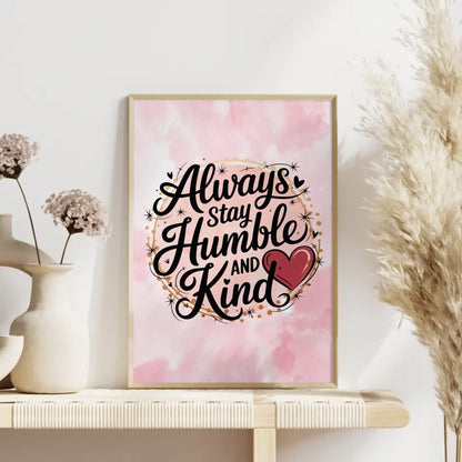 Poster Spruch Always stay humble and kind personalisiert gestalten
