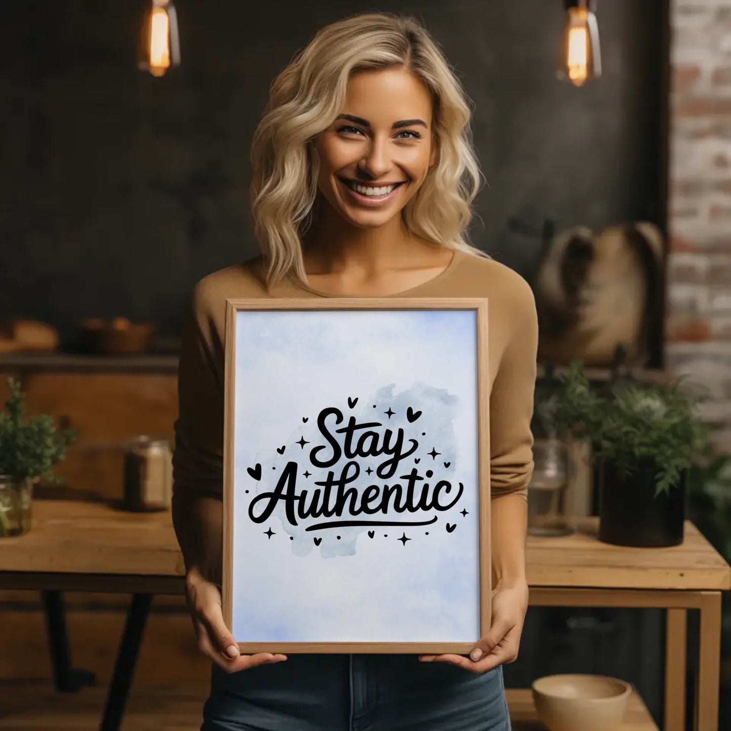 Sprüche Poster Stay authentic