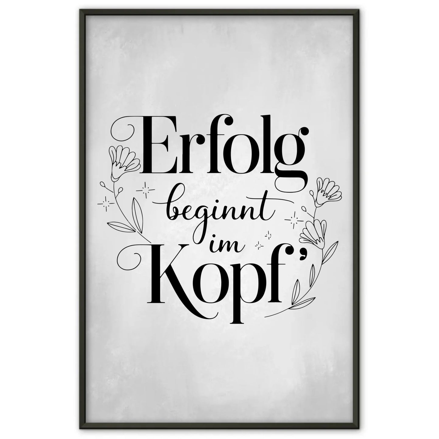 Spruchposter Erfolg beginnt im Kopf personalisiertes Geschenk
