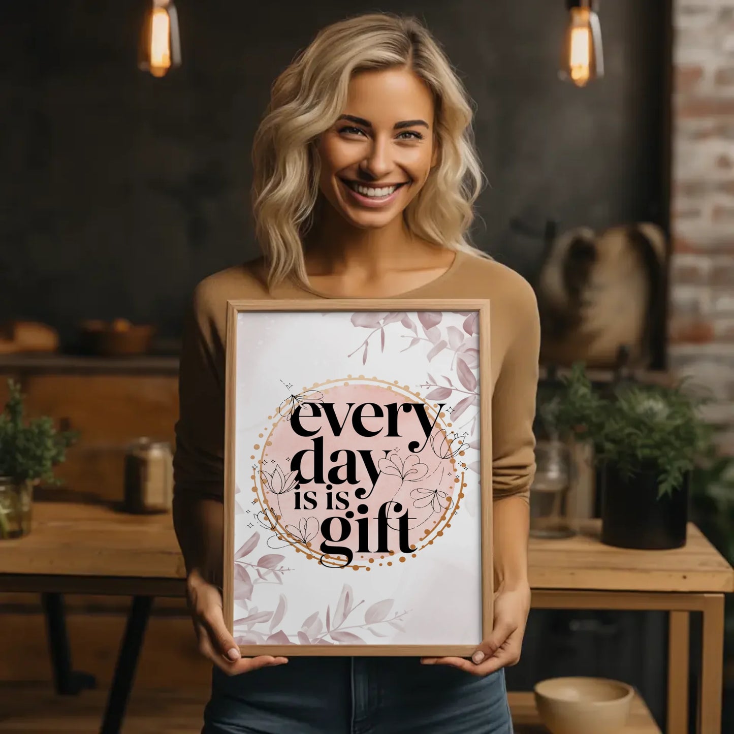 Spruchposter Every day is a gift personalisierte Geschenke