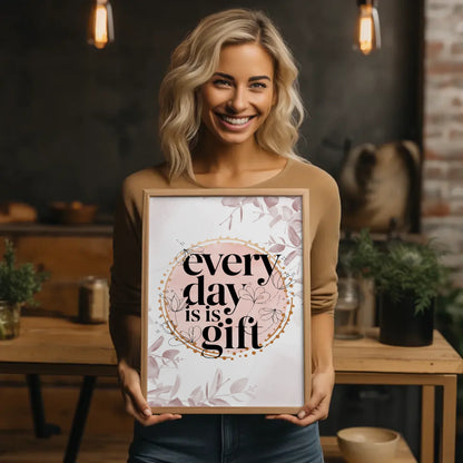 Spruchposter Every day is a gift personalisierte Geschenke