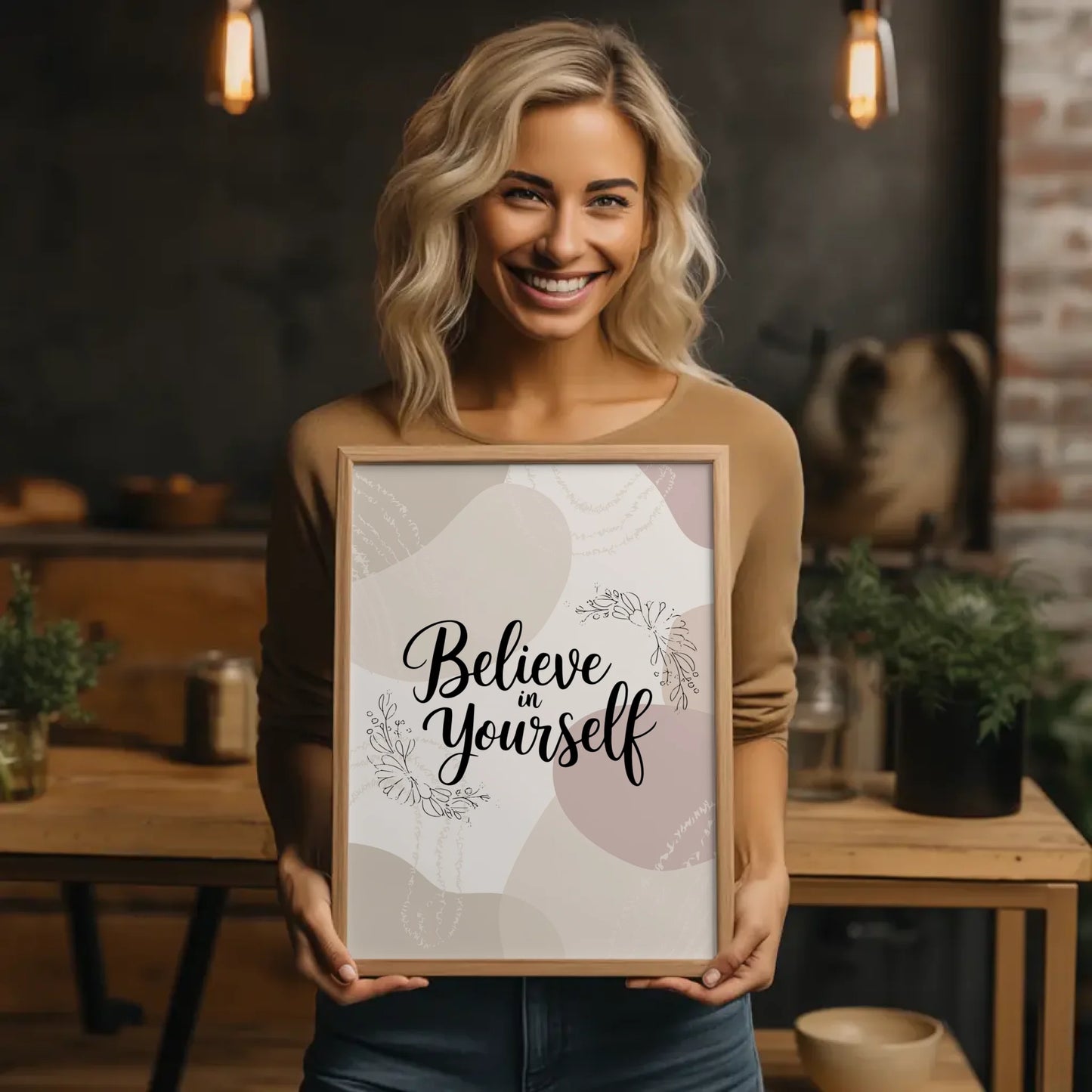Poster Mit Spruch Believe in yourself Persönliches Geschenk