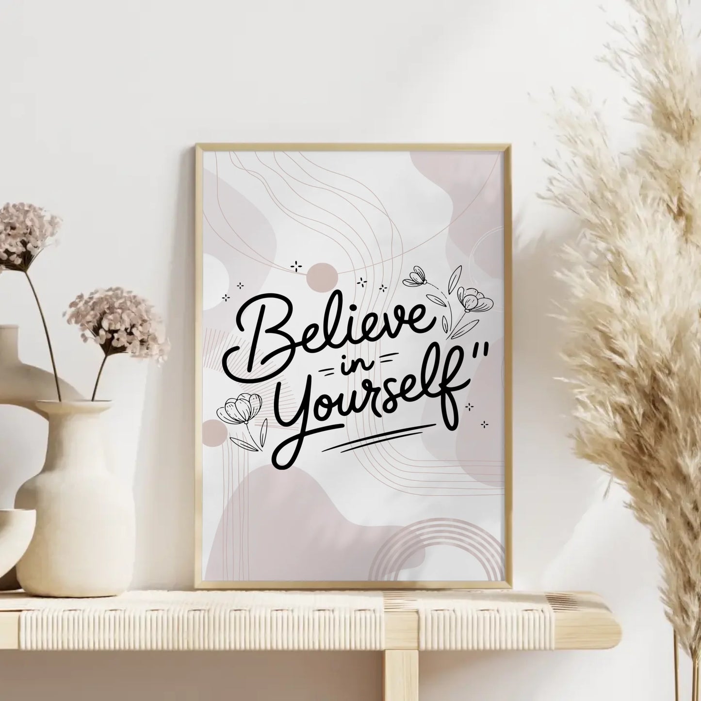 Poster Spruch Believe in yourself personalisiert für dich