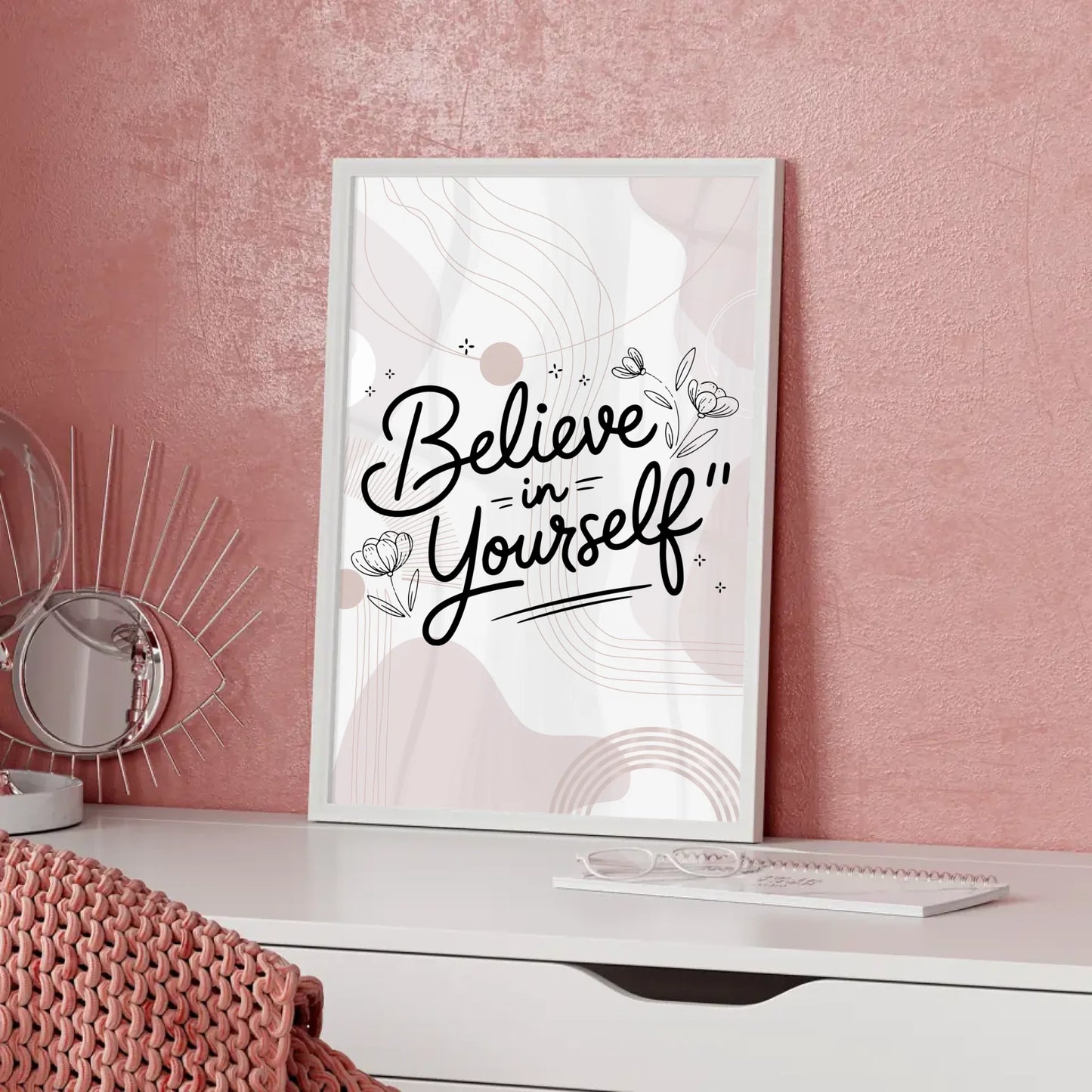 Poster Spruch Believe in yourself personalisiert für dich