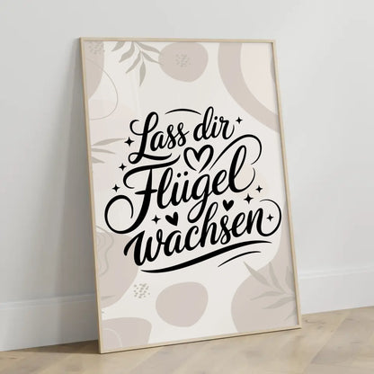 Spruchposter Lass dir Flügel wachsen personalisierte Geschenke
