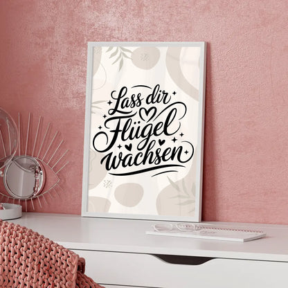 Spruchposter Lass dir Flügel wachsen personalisierte Geschenke