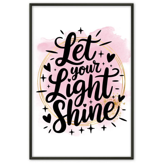 Poster Spruch Let your light shine personalisiertes Geschenk