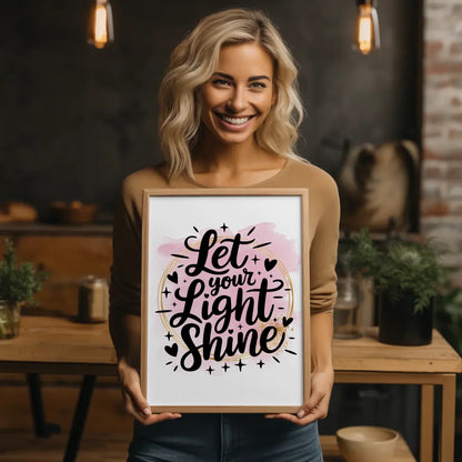 Poster Spruch Let your light shine personalisiertes Geschenk