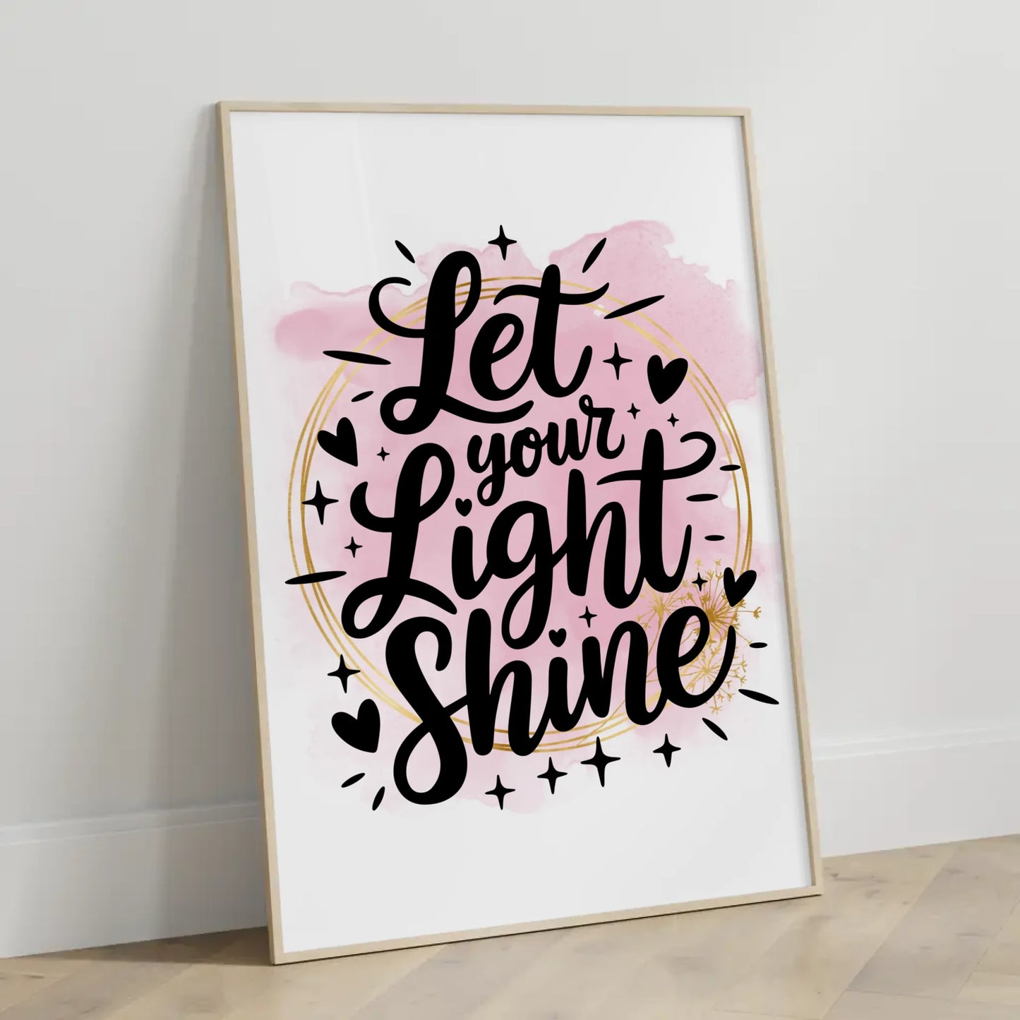 Poster Spruch Let your light shine personalisiertes Geschenk