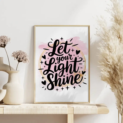 Poster Spruch Let your light shine personalisiertes Geschenk