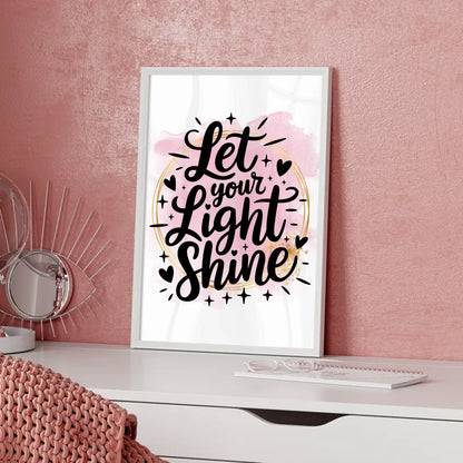 Poster Spruch Let your light shine personalisiertes Geschenk