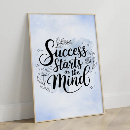 Spruchposter Success starts in the mind für persönliche Geschenke
