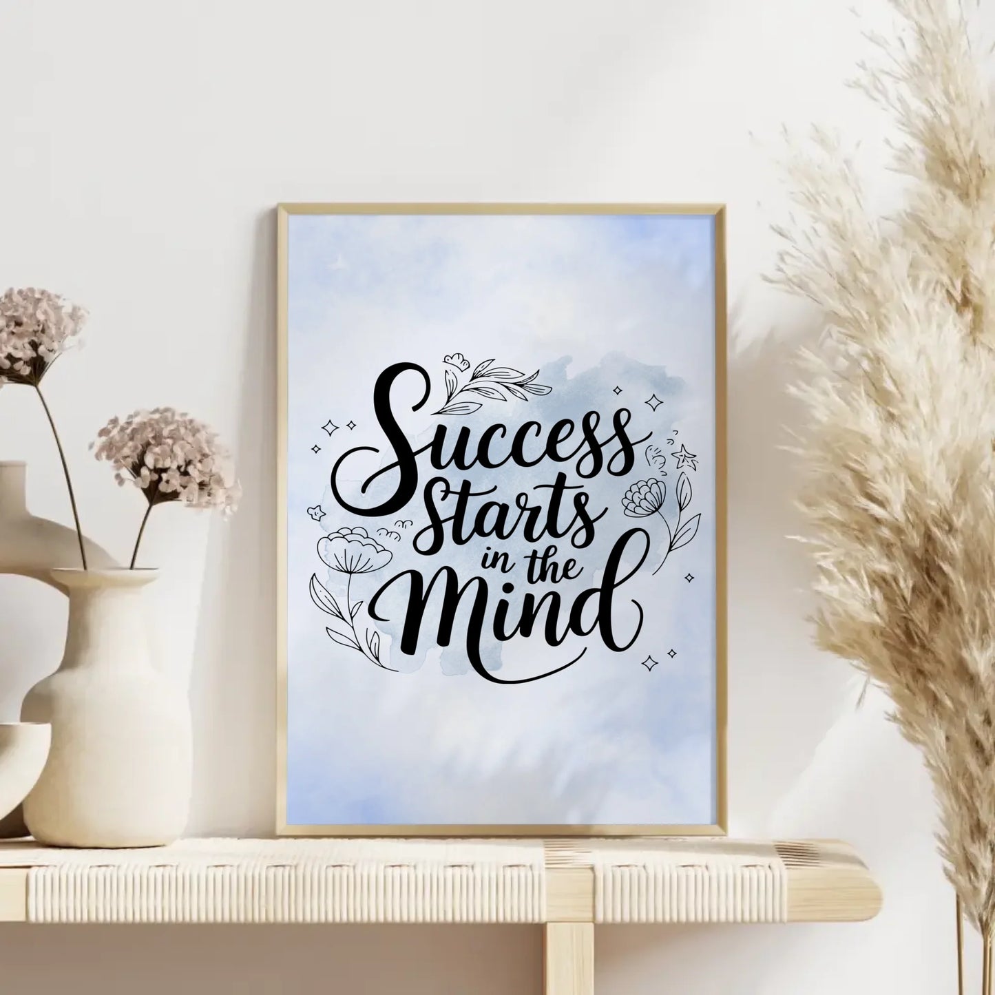 Spruchposter Success starts in the mind für persönliche Geschenke