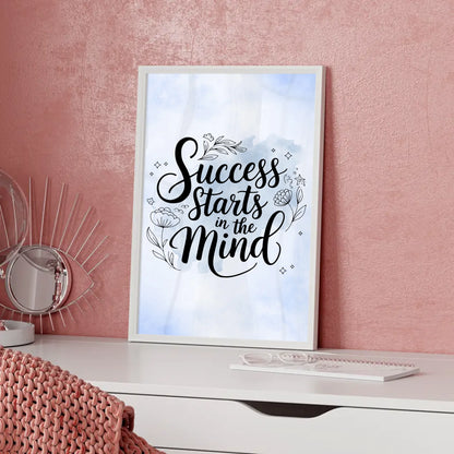 Spruchposter Success starts in the mind für persönliche Geschenke