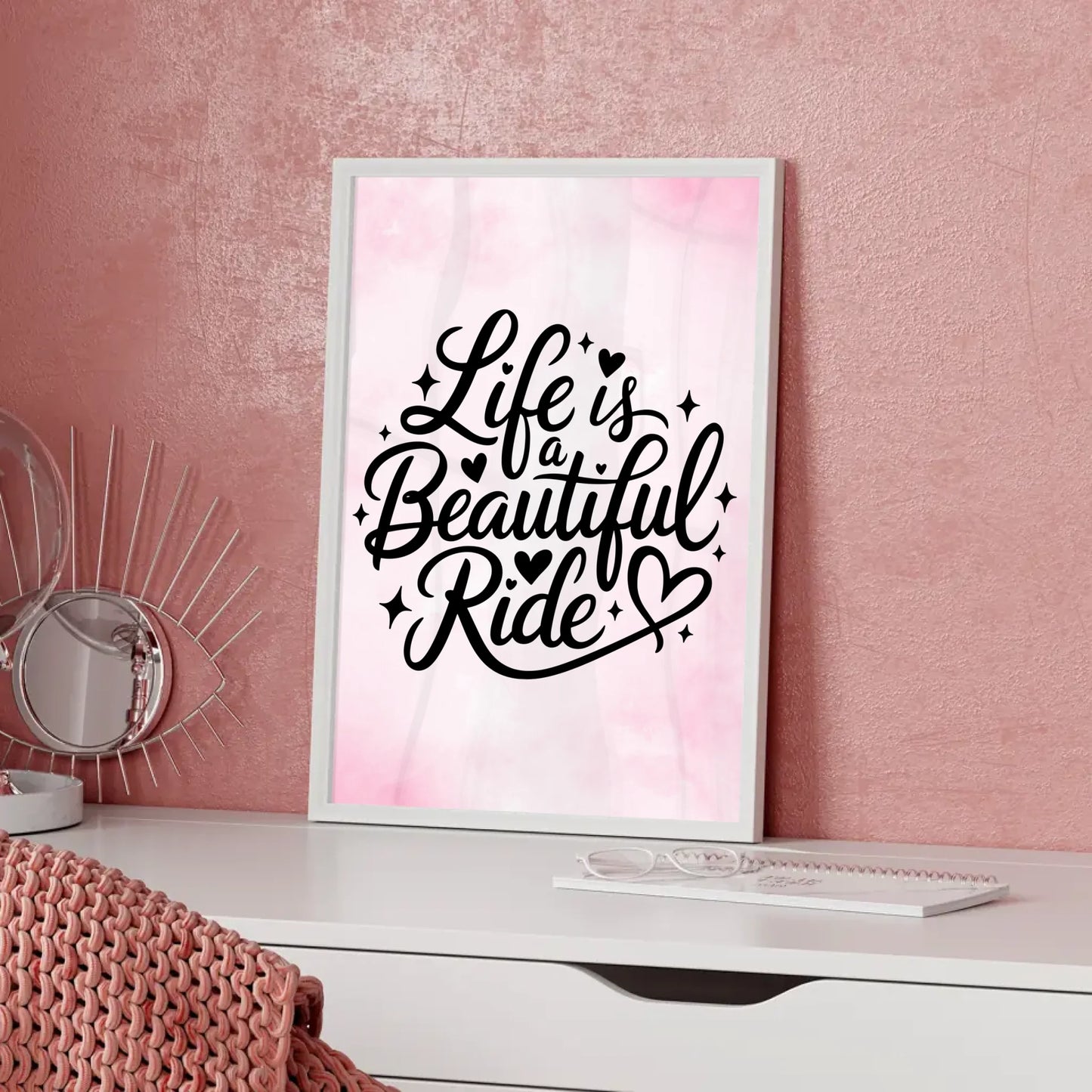 Sprüche Poster Life is a beautiful ride personalisiert gestalten