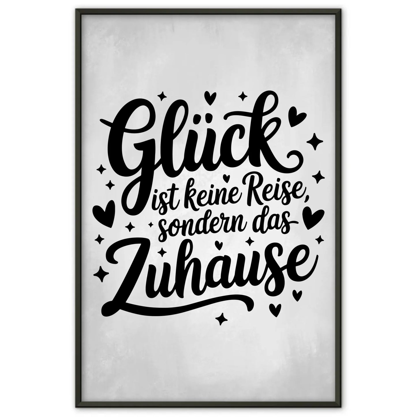 Poster Spruch Glück ist keine Reise sondern das Zuhause Geschenk