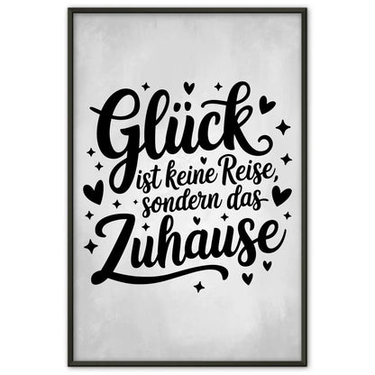 Poster Spruch Glück ist keine Reise sondern das Zuhause Geschenk