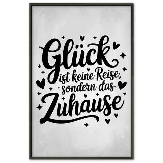 Poster Spruch Glück ist keine Reise sondern das Zuhause Geschenk