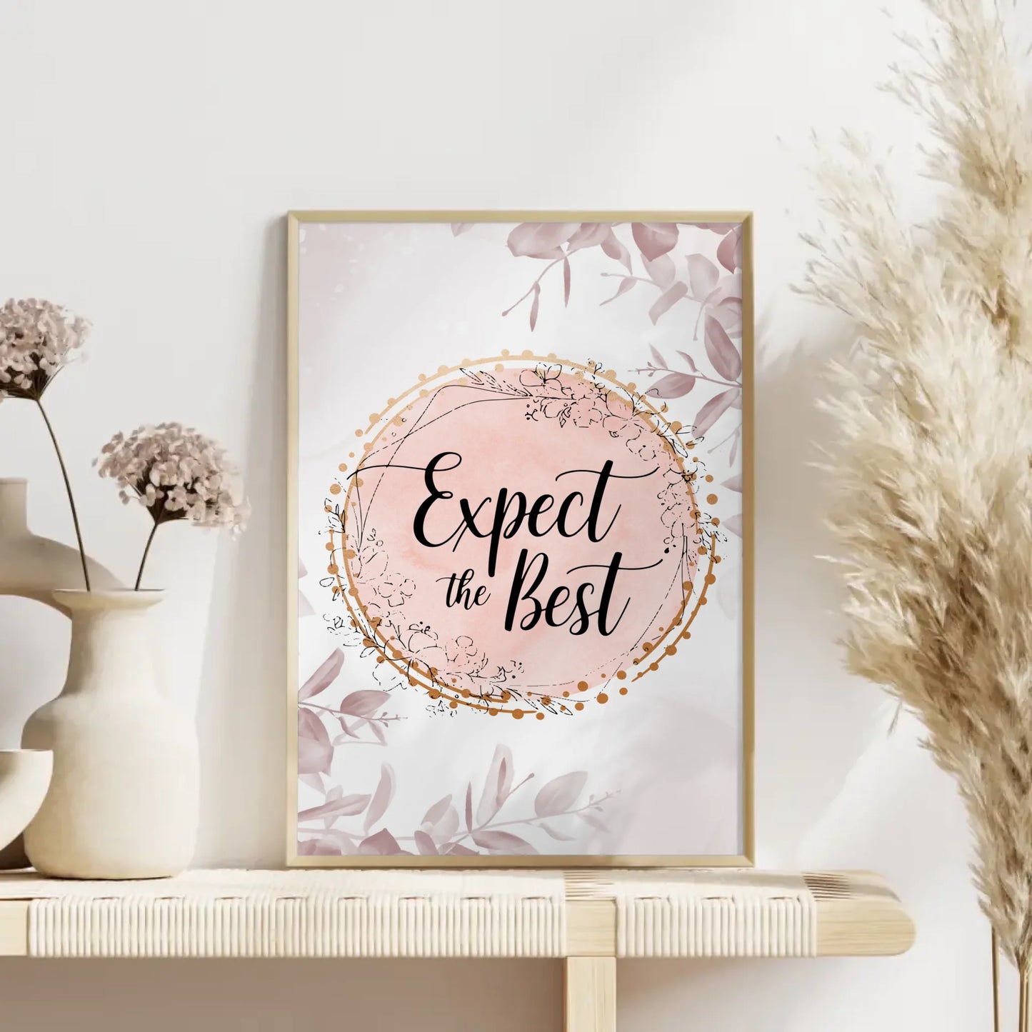 Poster Spruch Erwarte das Beste personalisierte Geschenke