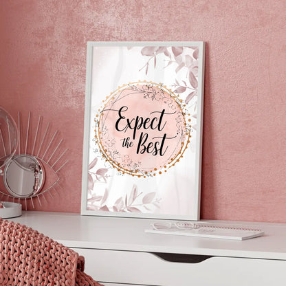 Poster Spruch Erwarte das Beste personalisierte Geschenke