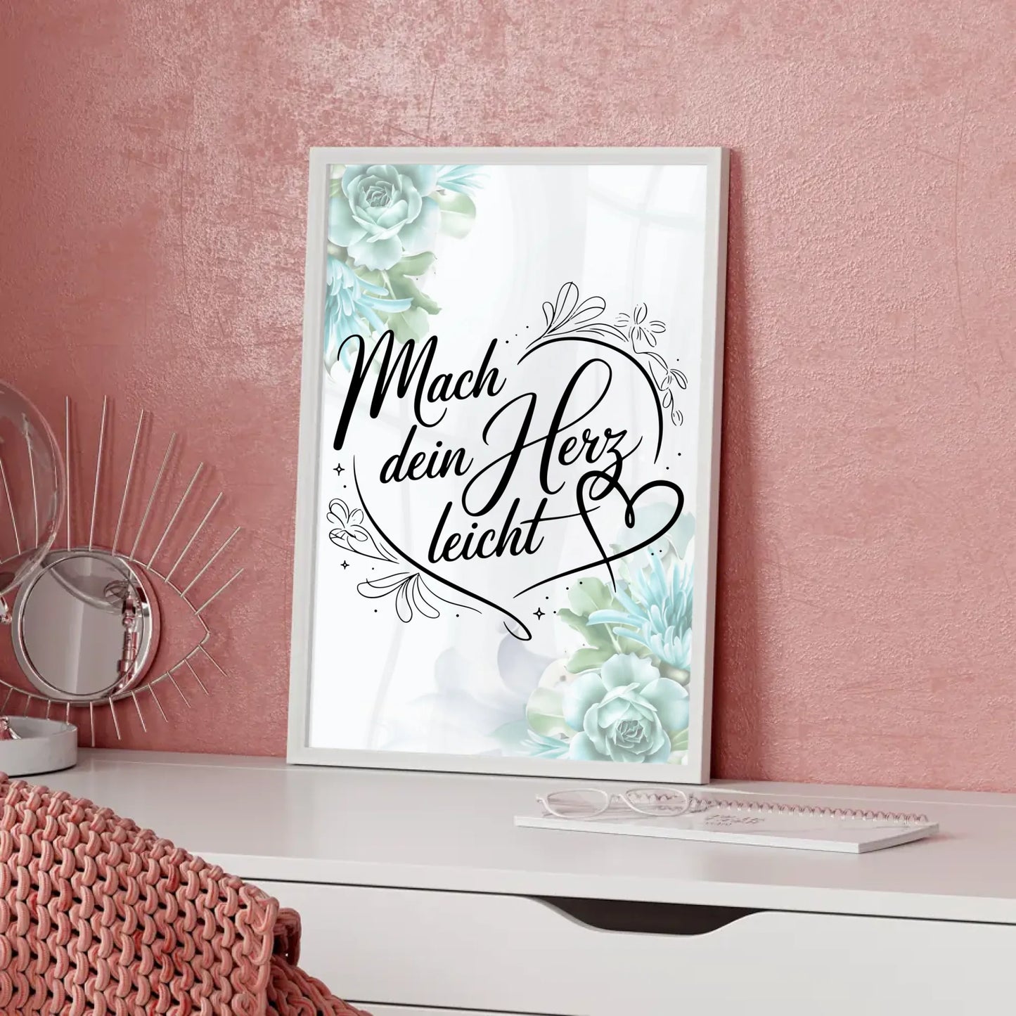 Sprüche Poster Mach dein Herz leicht persönliches Geschenk