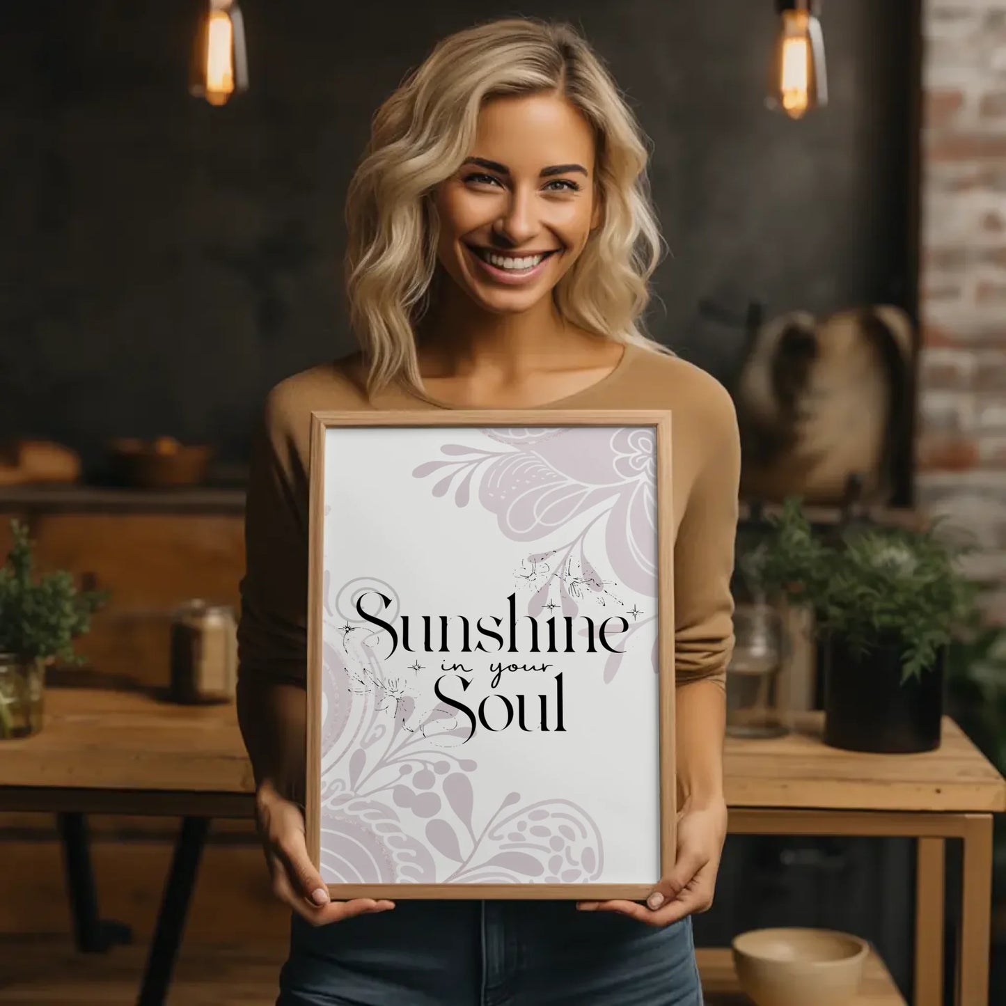 Spruchposter Sunshine in your soul für dein Zuhause gestalten
