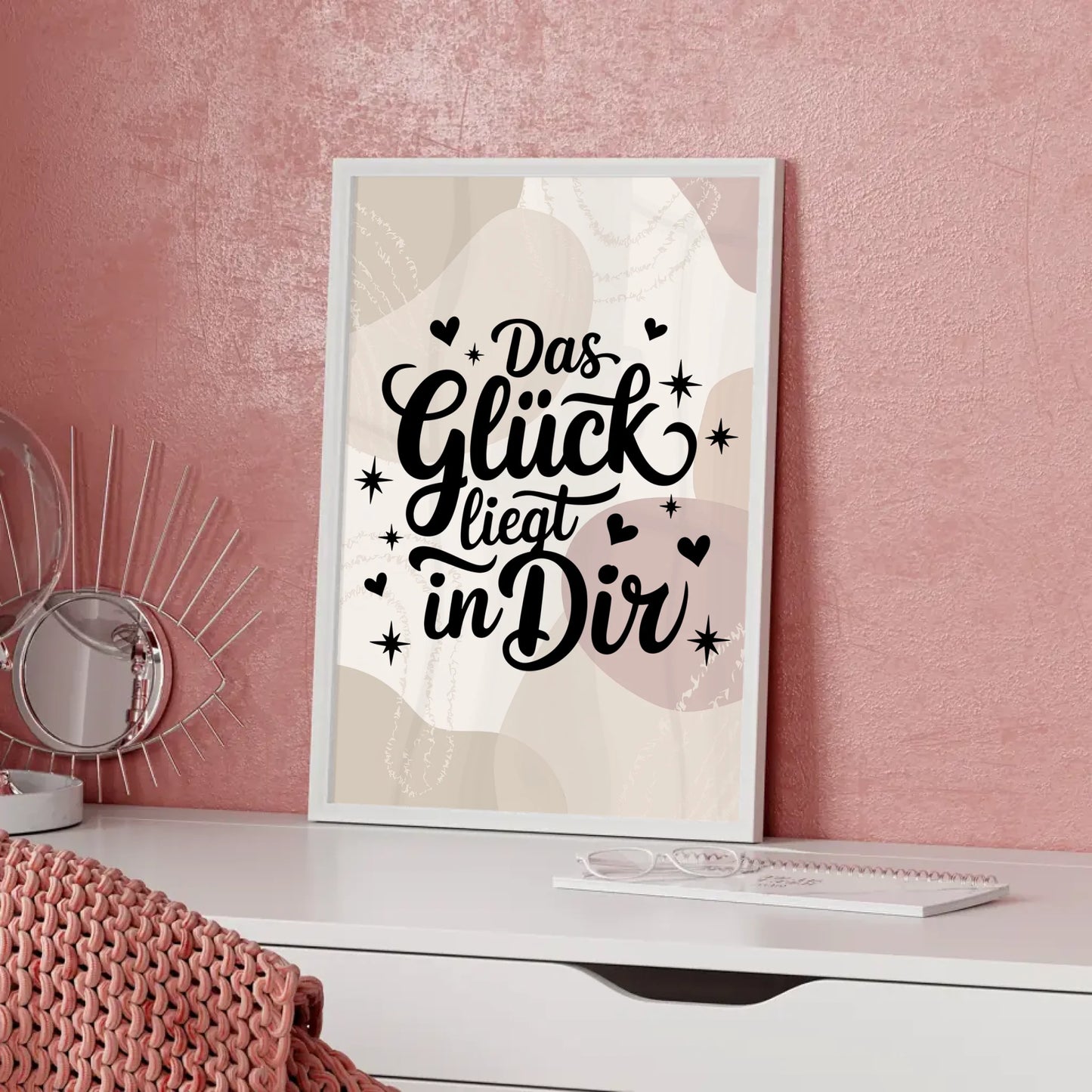 Sprüche Poster Das Glück liegt in dir personalisierte Geschenke