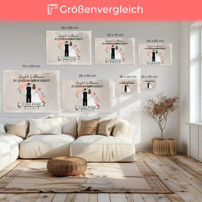 Leinwand Hochzeit Herzlich Willkommen Vintage Geschenke Personalisiert