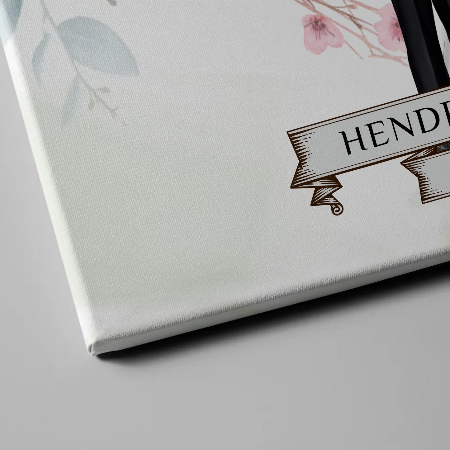 Hochzeit Willkommensschild Herz Rose Leinwand personalisiert