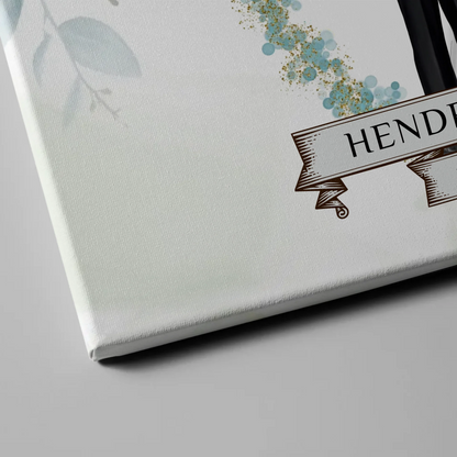 Leinwand Hochzeit Herzlich Willkommen Blütenkreis Geschenk