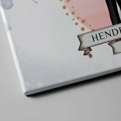 Willkommensschild Hochzeit Eucalyptus Blau Leinwand personalisiert