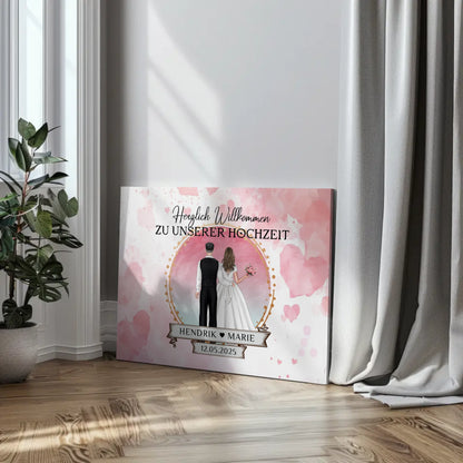 Willkommens Leinwand Hochzeit Watercolor personalisierte Geschenke