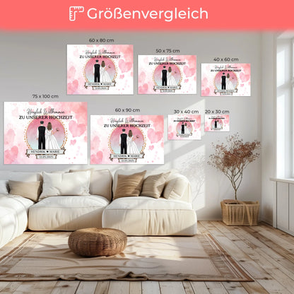 Willkommens Leinwand Hochzeit Watercolor personalisierte Geschenke