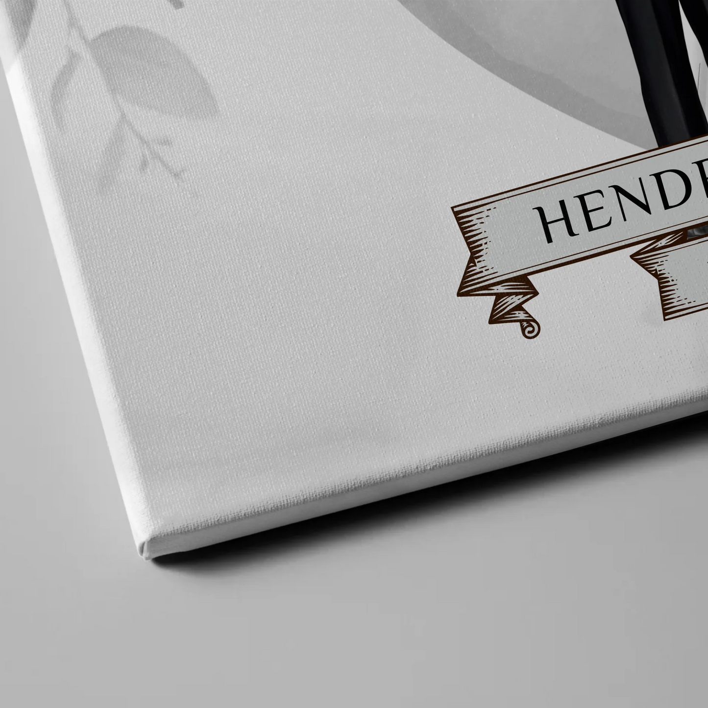 Leinwand Hochzeit Herzlich Willkommen Eukalyptus Floral Black White