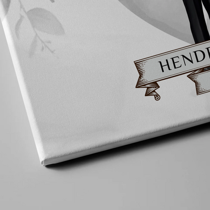 Leinwand Hochzeit Herzlich Willkommen Eukalyptus Floral Black White