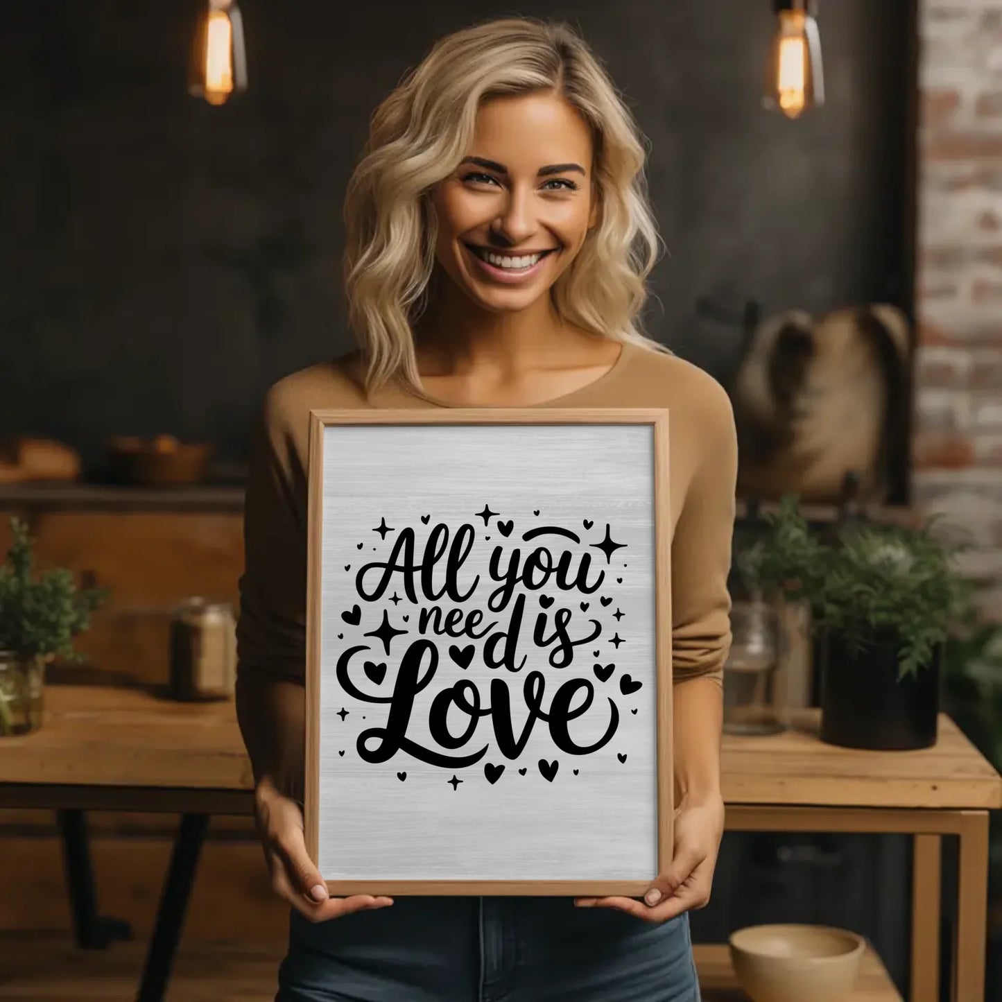 Sprüche Poster All you need is love personalisiert Geschenk