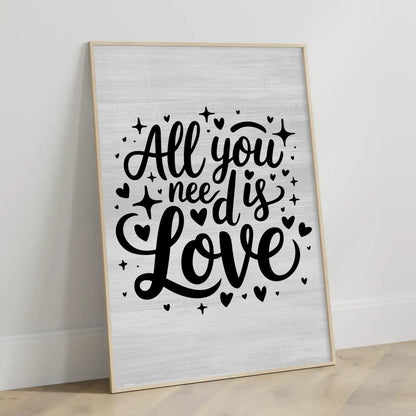 Sprüche Poster All you need is love personalisiert Geschenk